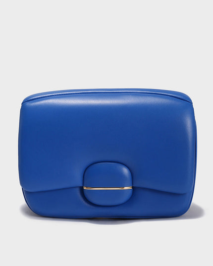 Structured Buckle Leather Shoulder Bag-6