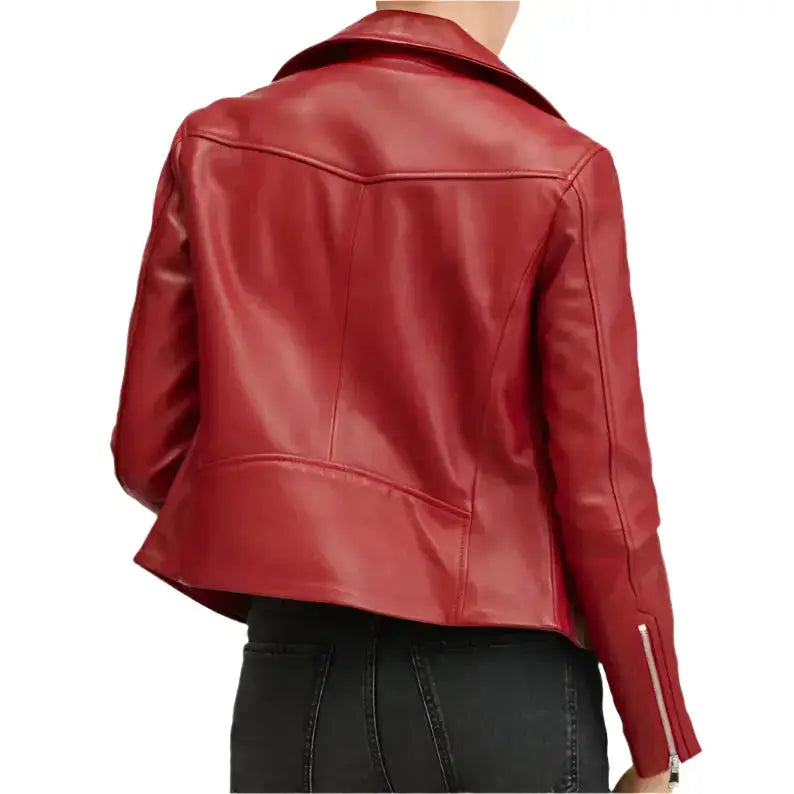 Women’s Burgundy Leather Jacket-1