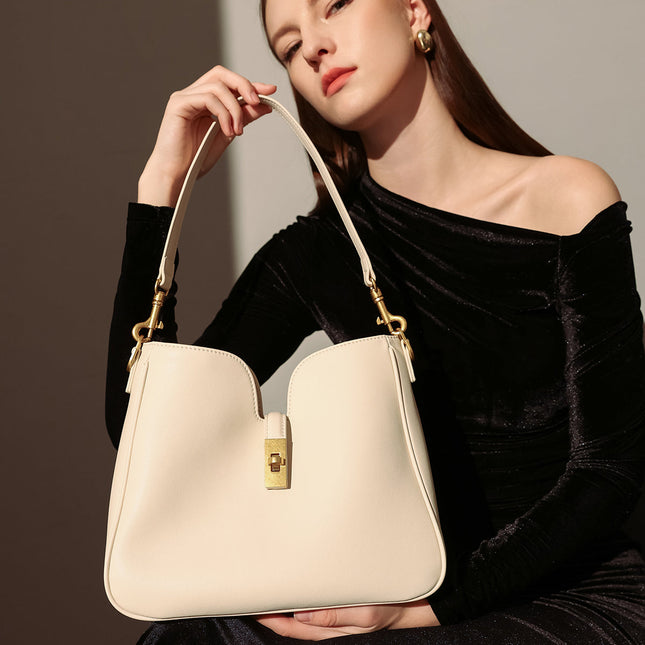 Stylish Scallop Leather Tote Bag-5