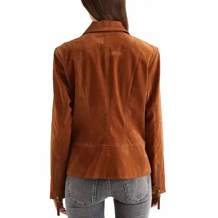 Women’s Goatskin Suede Leather Jacket-1