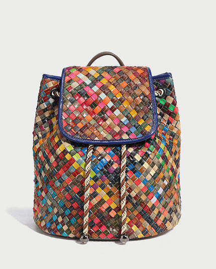 Sunset Everyday Woven Leather Backpack-1
