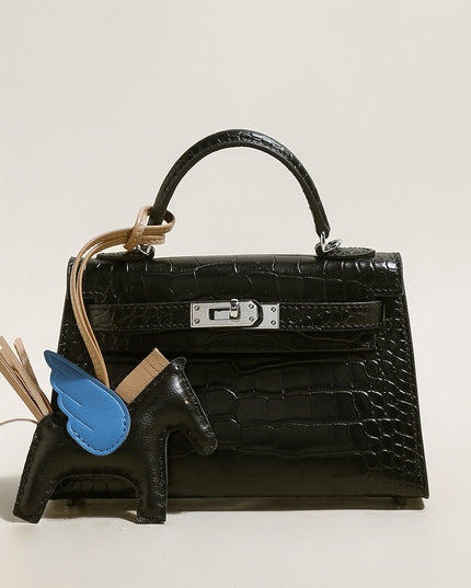 Swift Textured Leather Structured Top Handle Bag-0
