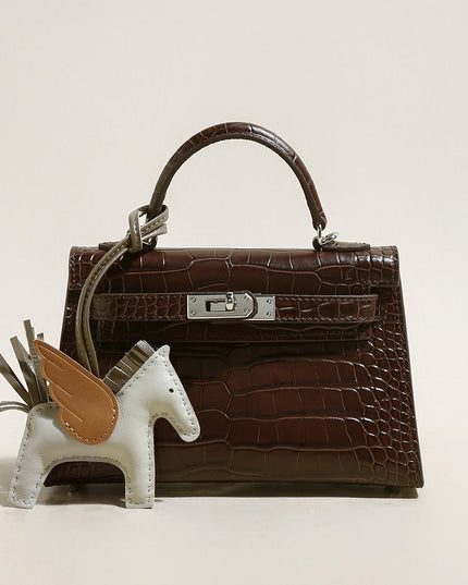 Swift Textured Leather Structured Top Handle Bag-1