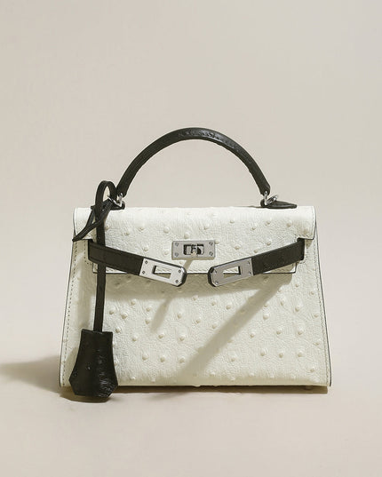 Swift Textured Leather Structured Top Handle Bag-5