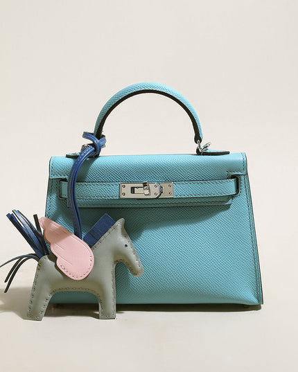 Trendy Petite Top Handle Bag with a Horse Charm-1