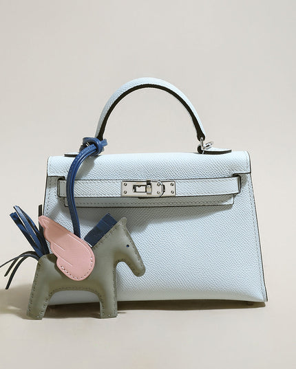 Trendy Petite Top Handle Bag with a Horse Charm-3