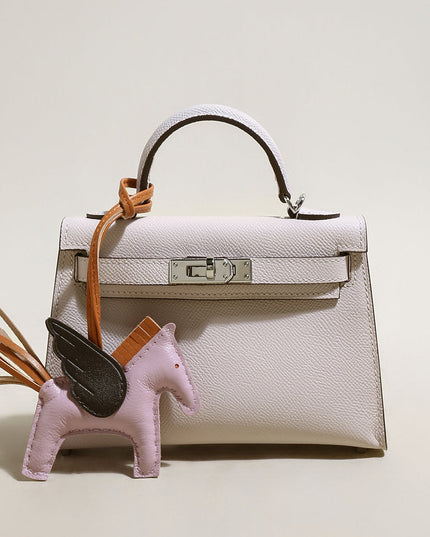 Trendy Petite Top Handle Bag with a Horse Charm-5