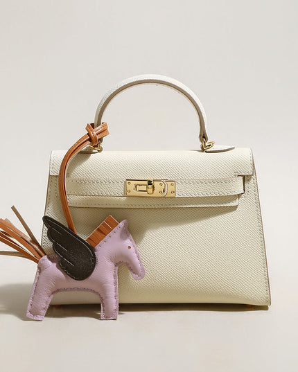Trendy Petite Top Handle Bag with a Horse Charm-6