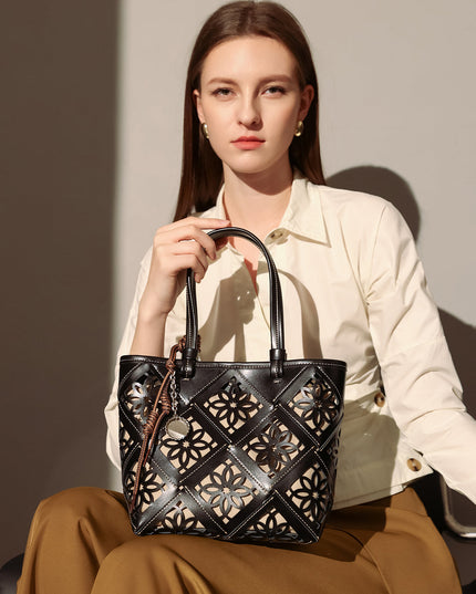 Venetian Perforated Leather Tote Bag-2