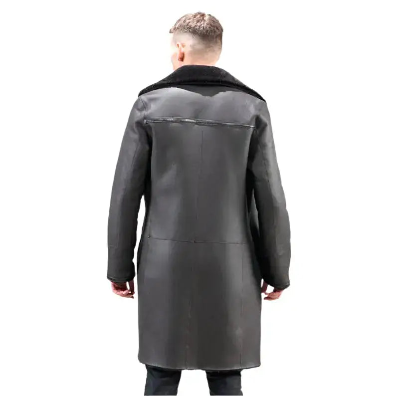 Men’s Versatile Black Reversible Sheepskin Coat-2
