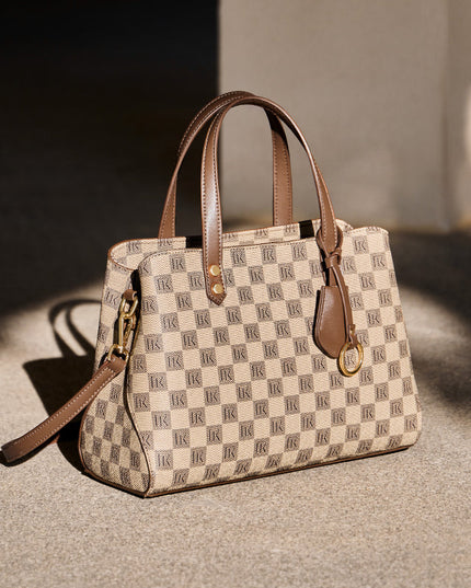 Vintage Checkered Large Capacity Shoulder Bag-1