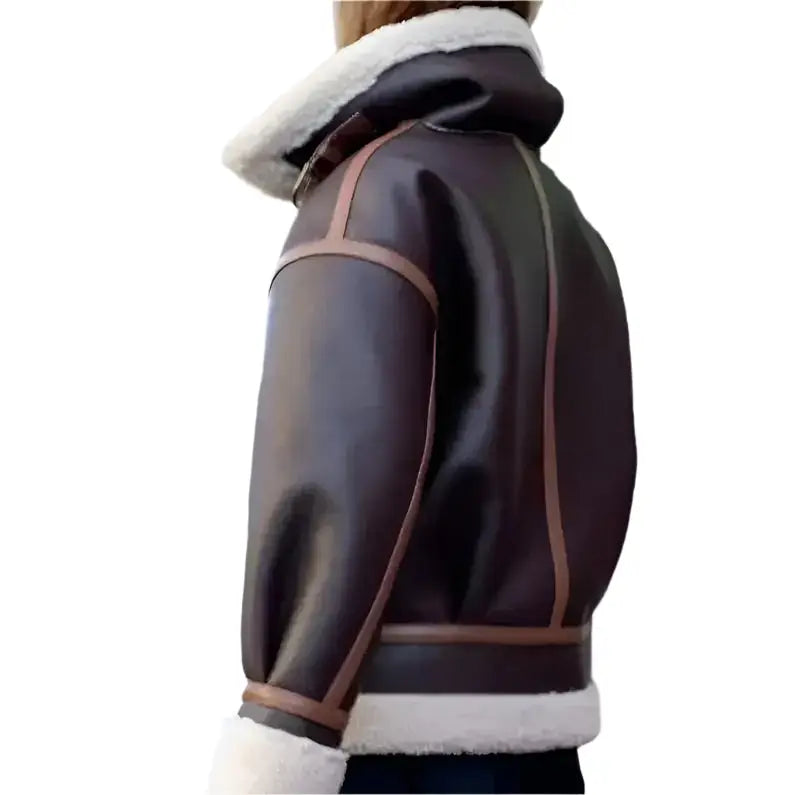 Women’s Winter Fur B3 RAF Aviator Shearling Leather Jacket-1
