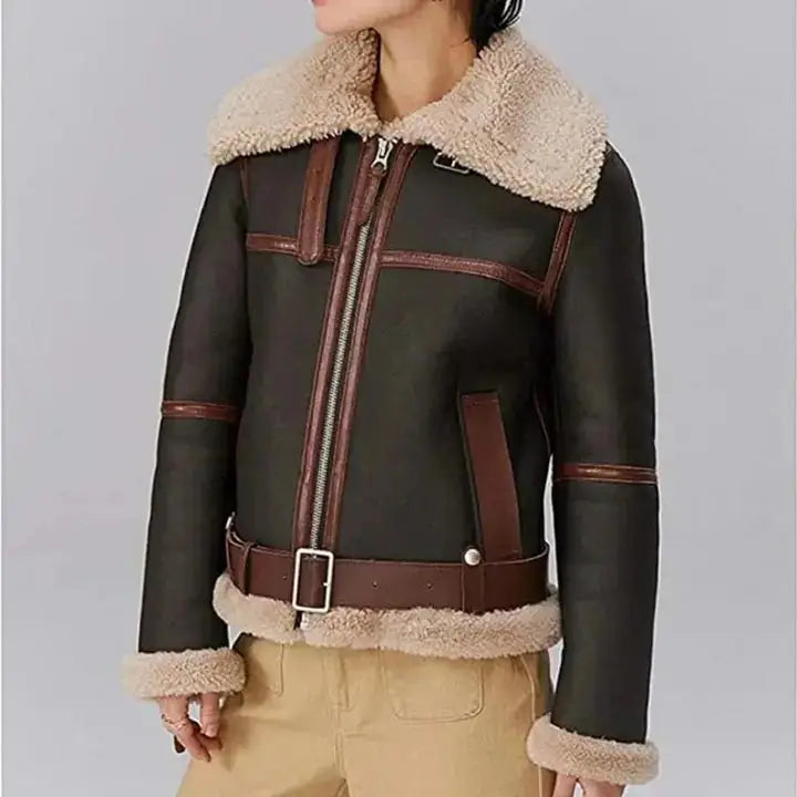 Women’s B3 RAF Shearling Aviator Bomber Jacket-1