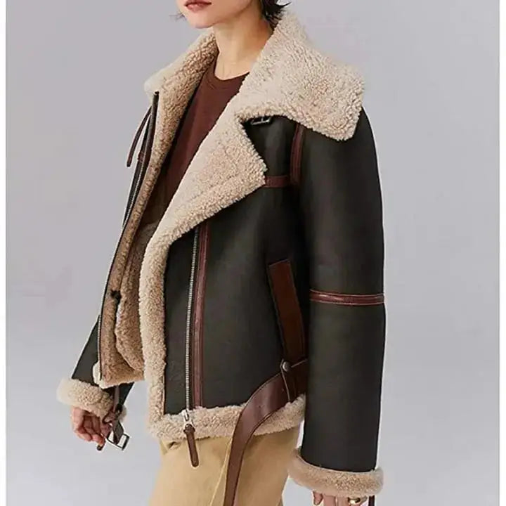 Women’s B3 RAF Shearling Aviator Bomber Jacket-2