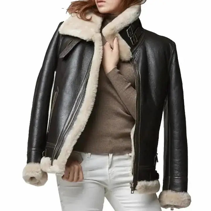 Women’s B3 RAF Aviator Sheepskin Shearling Coat-0