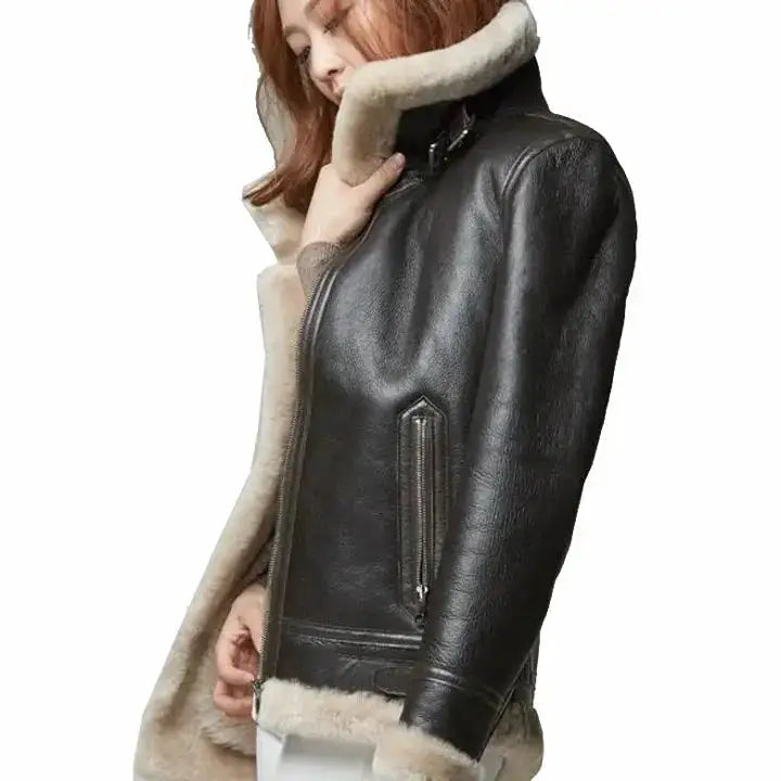 Women’s B3 RAF Aviator Sheepskin Shearling Coat-2