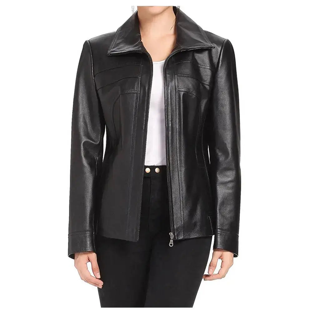 Women’s Leather Biker Jacket-2