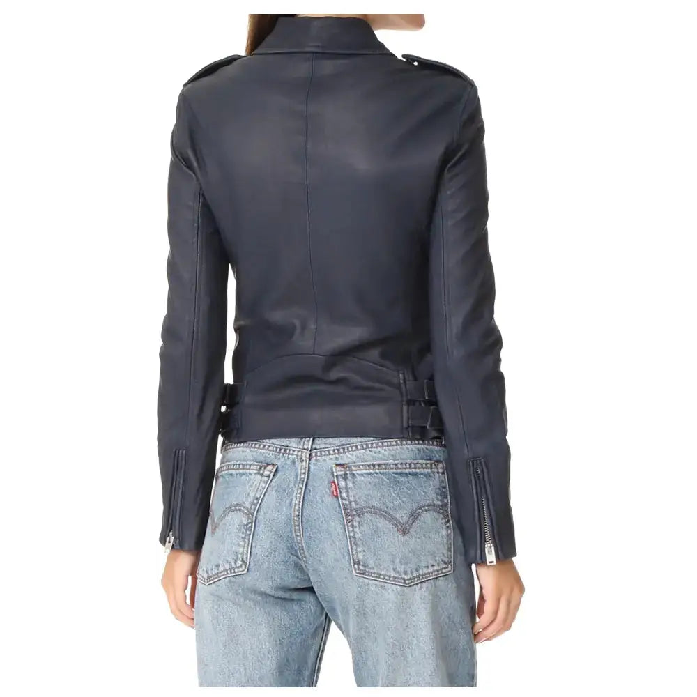 Women’s Motorcycle Lambskin Leather Jacket-1