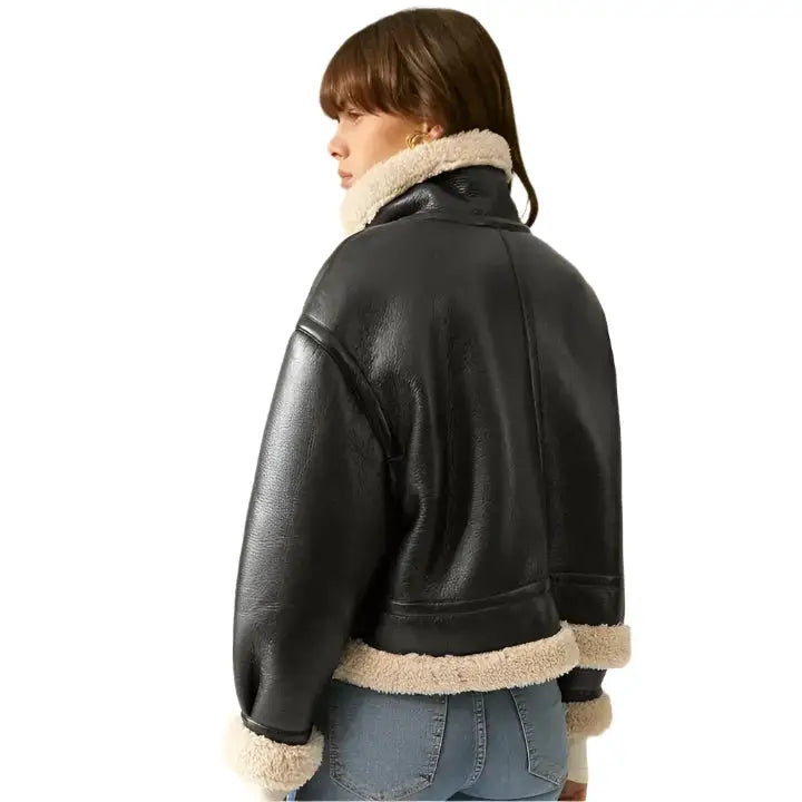Womens B3 RAF Aviator Leather Jacket-1