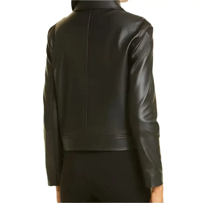 Womens Black Motorcycle Jacket-1