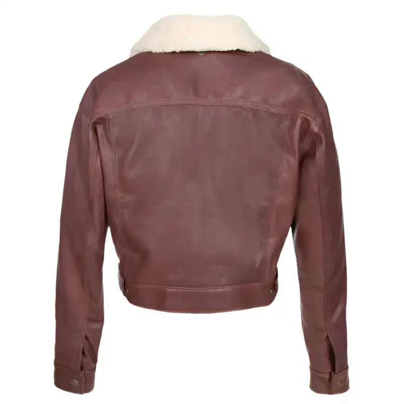 Women’s Chestnut Brown Shearling Jacket-1