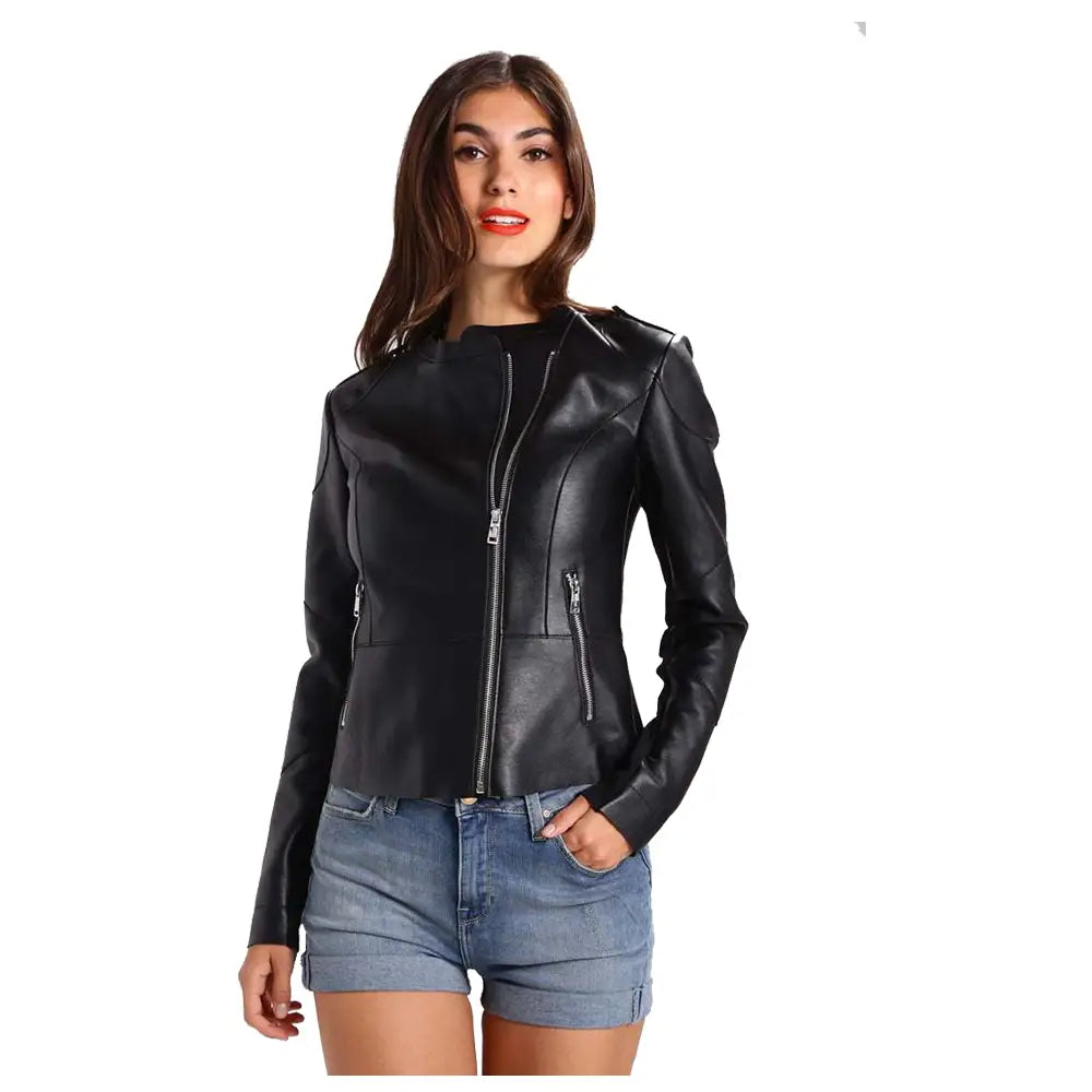 Women’s Elegant Fashion Leather Jacket-0