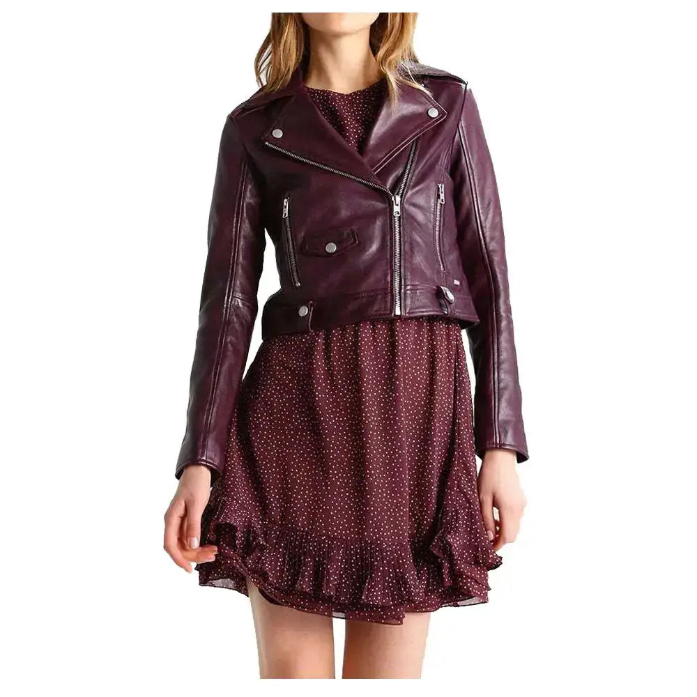 Women’s Elegant Leather Biker Jacket-0