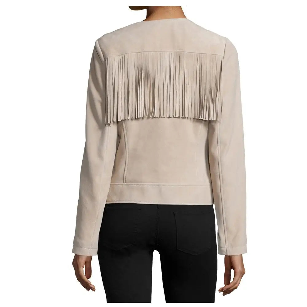 Women’s Fringed Leather Fashion Jacket-1