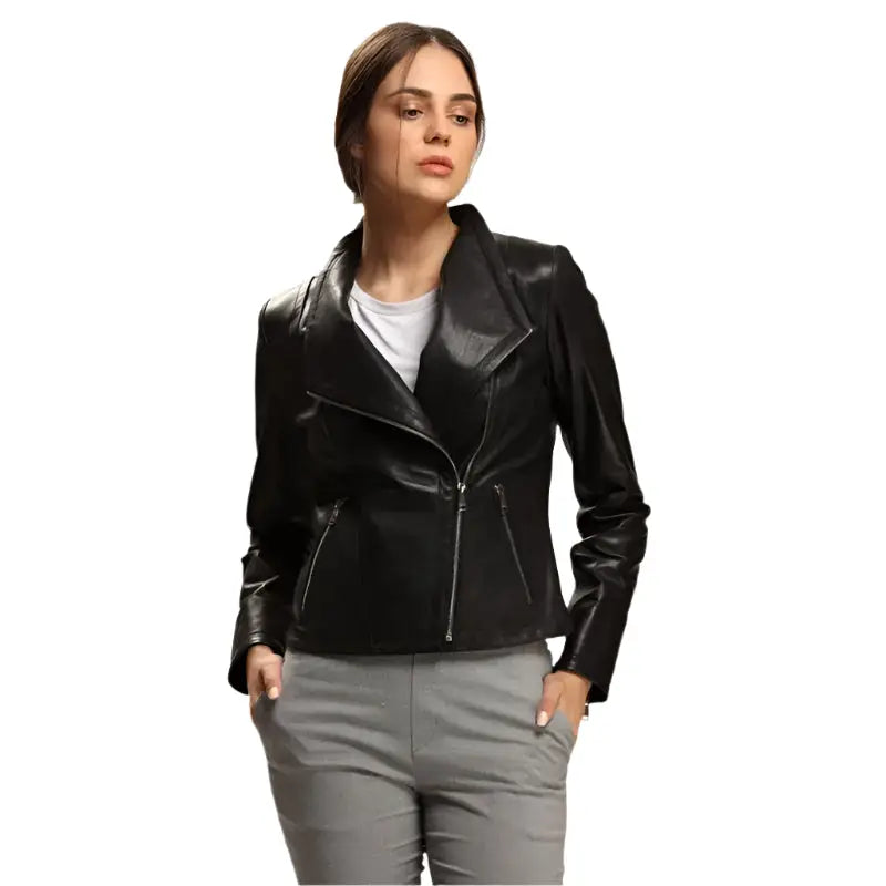 Women’s Absolute Black Lambskin Leather Jacket-1