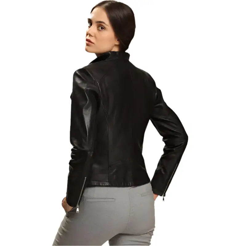 Women’s Absolute Black Lambskin Leather Jacket-2