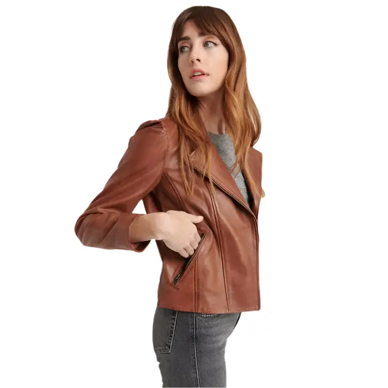 Women’s Rusty Brown Leather Jacket-2