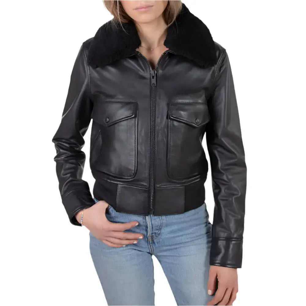 Women’s Shearling Bomber Jacket-4