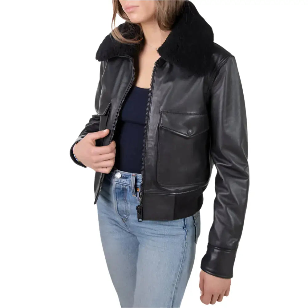 Women’s Shearling Bomber Jacket-2