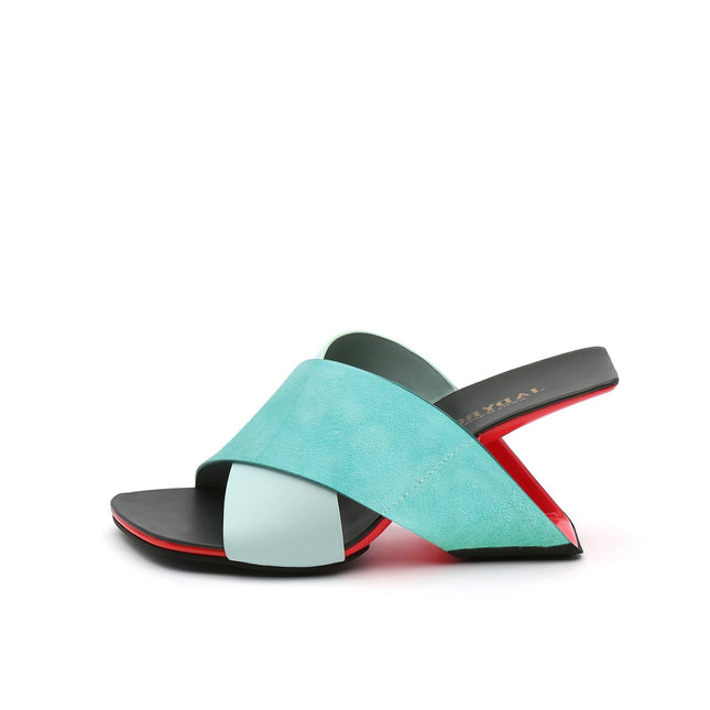 Woven Leather Modern Wedge Sandals-5